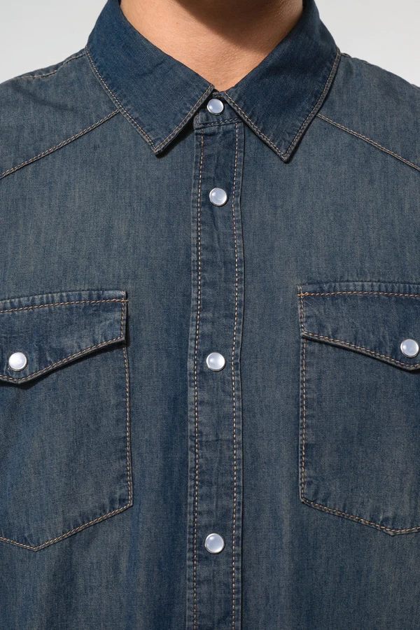 Herren denim-hemd langarm