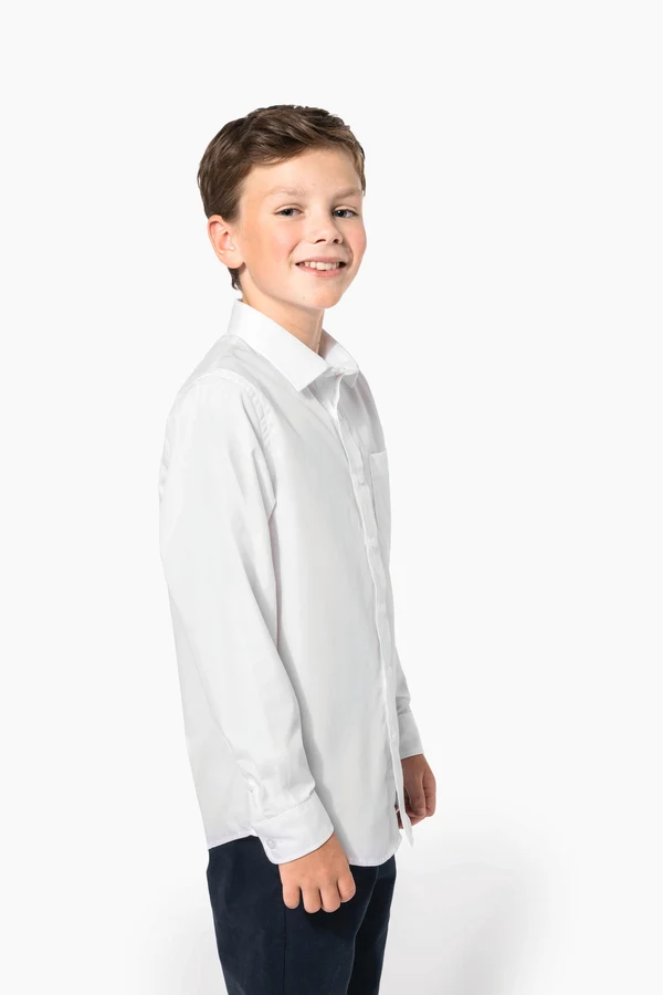 Kinder Popelin-Hemd Langarm