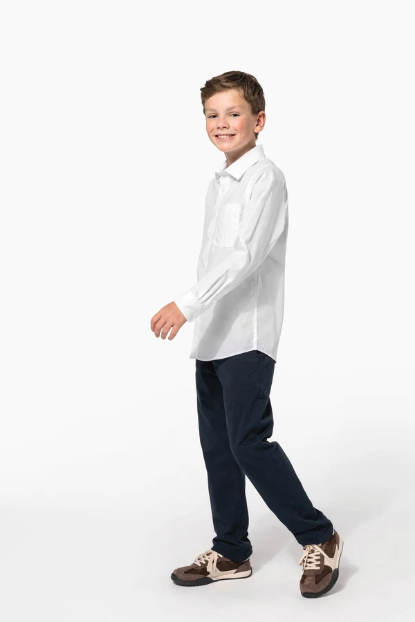 Kinder Popelin-Hemd Langarm