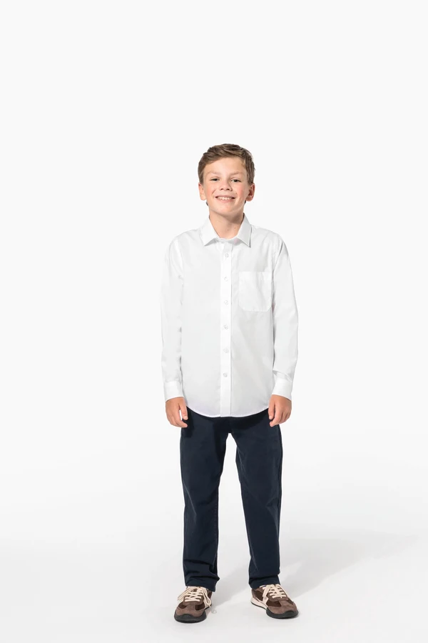 Kinder Popelin-Hemd Langarm