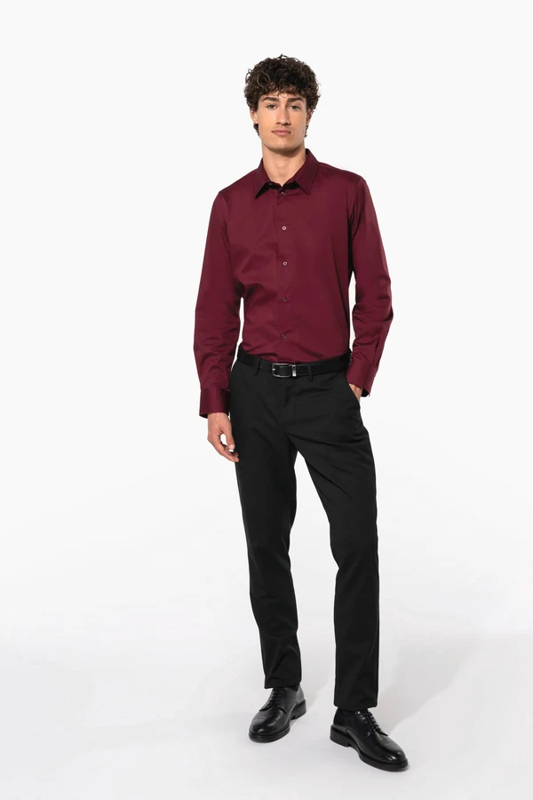 Herren Stretchhemd Langarm