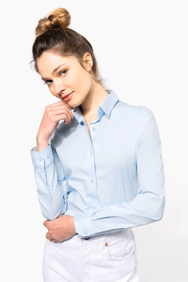 Damen Stretchbluse Langarm