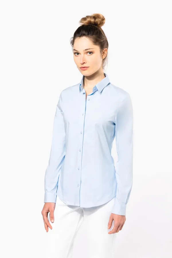 Damen Stretchbluse Langarm