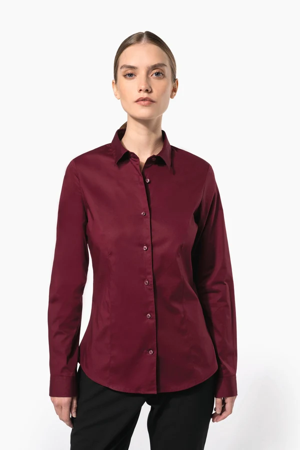 Damen Stretchbluse Langarm