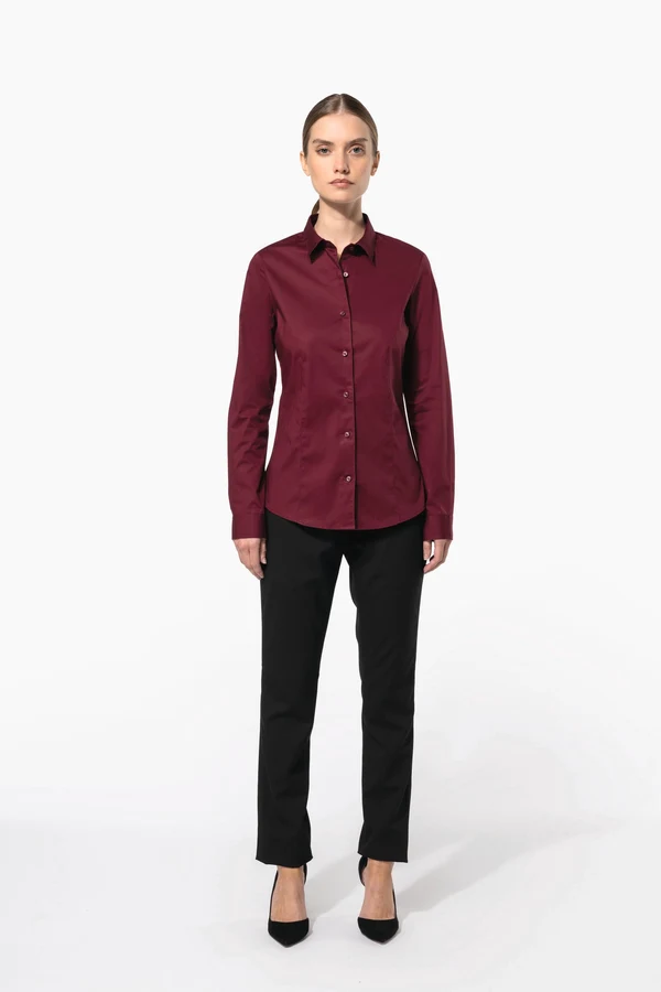 Damen Stretchbluse Langarm