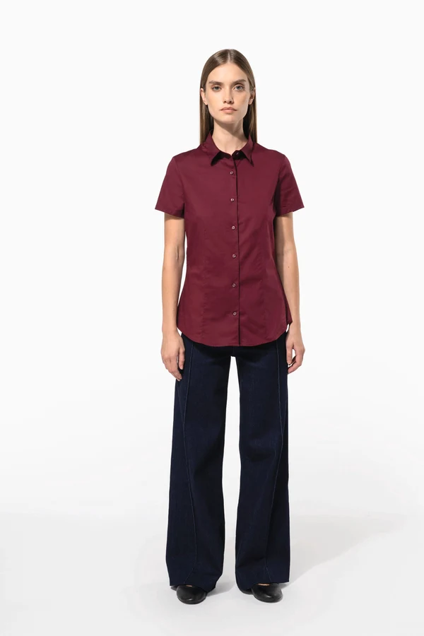 Damen Stretchbluse Kurzarm