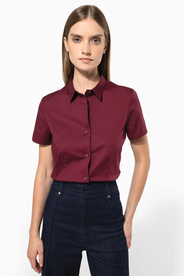 Damen Stretchbluse Kurzarm