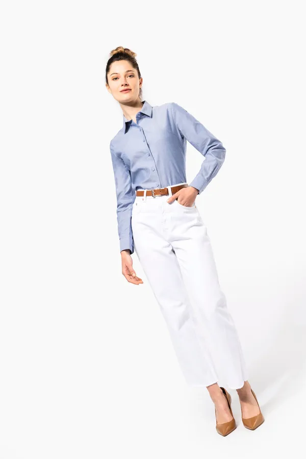 Damen Oxfordbluse Langarm