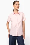 Damen Oxford Kurzarmbluse