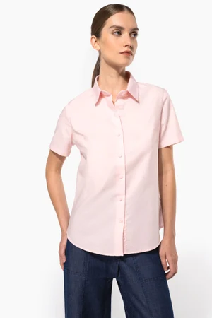 Damen Oxford Kurzarmbluse