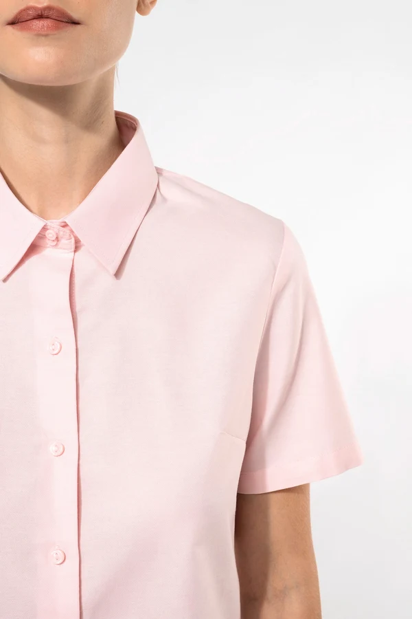 Damen Oxford Kurzarmbluse