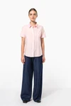 Damen Oxford Kurzarmbluse