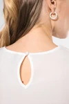 Kurzarm-Kreppbluse für Damen