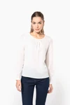 Langarm-Kreppbluse für Damen