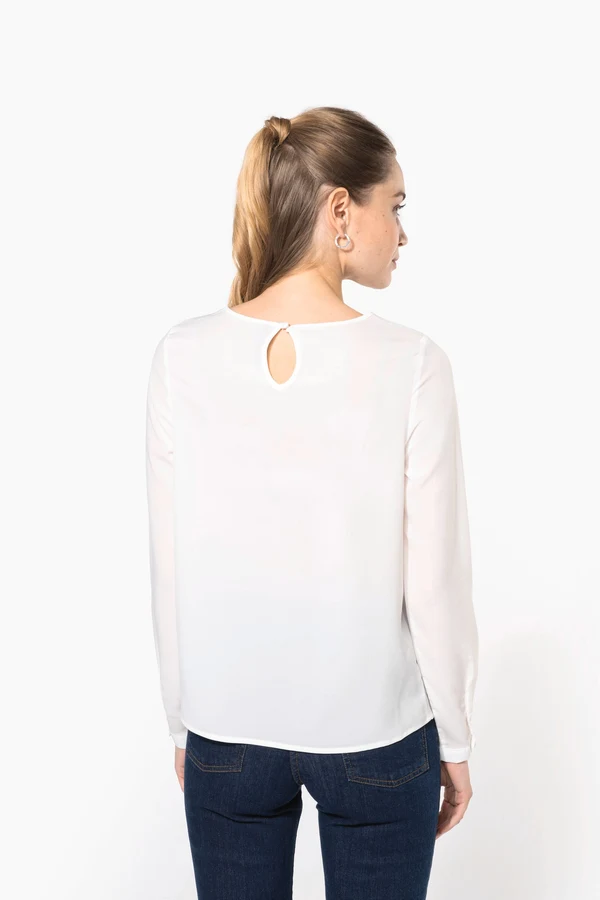 Langarm-Kreppbluse für Damen