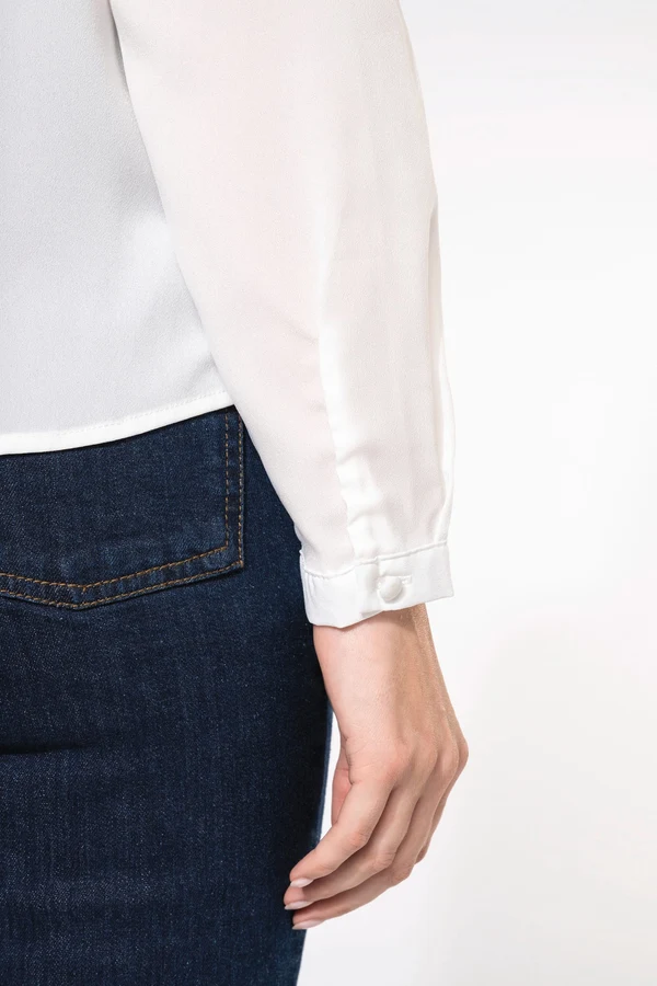 Langarm-Kreppbluse für Damen