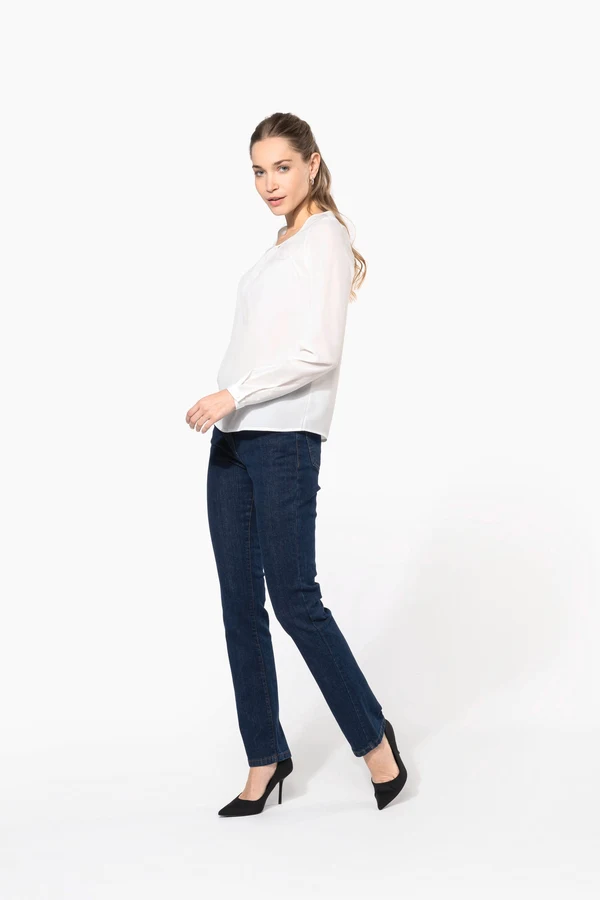 Langarm-Kreppbluse für Damen