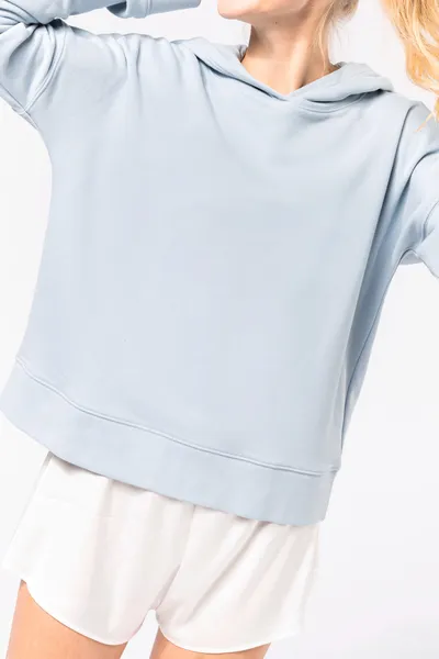 Bio-Damen-Sweatshirt Lounge mit Kapuze