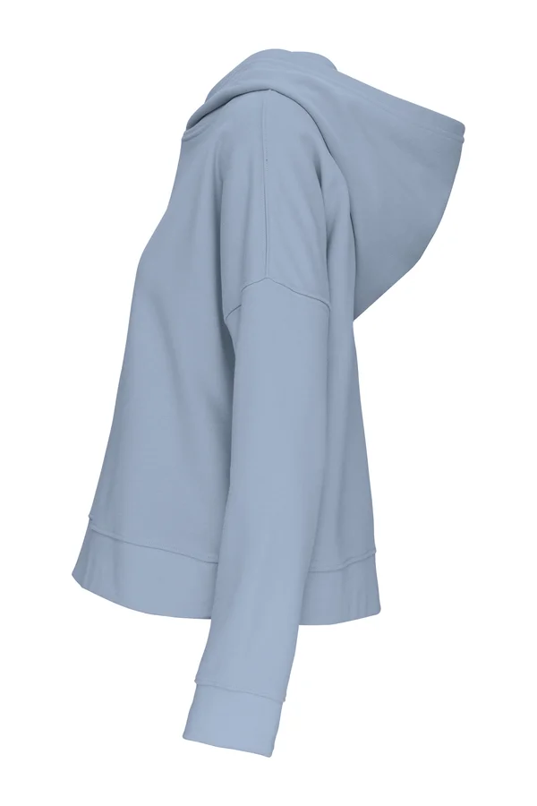 Damen Oversize Bio Kapuzen Sweater aquamarine