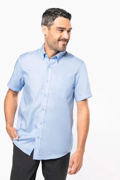 Herren Kurzarmhemd Bügelfrei Micro Twill