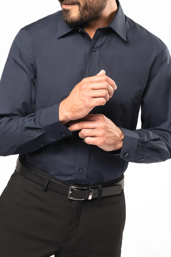 Herren Popelinehemd Langarm