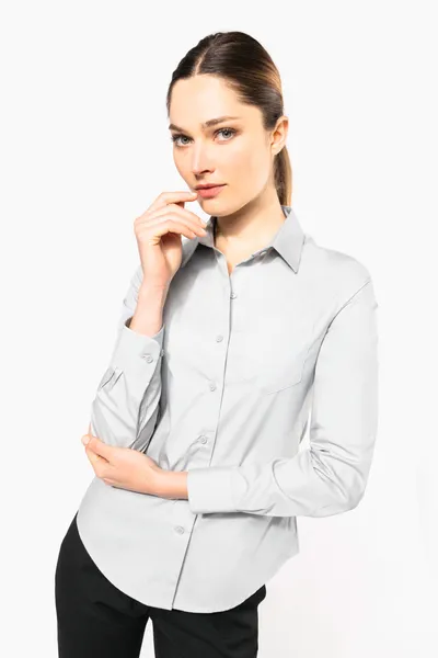 Damen Popelinebluse Langarm