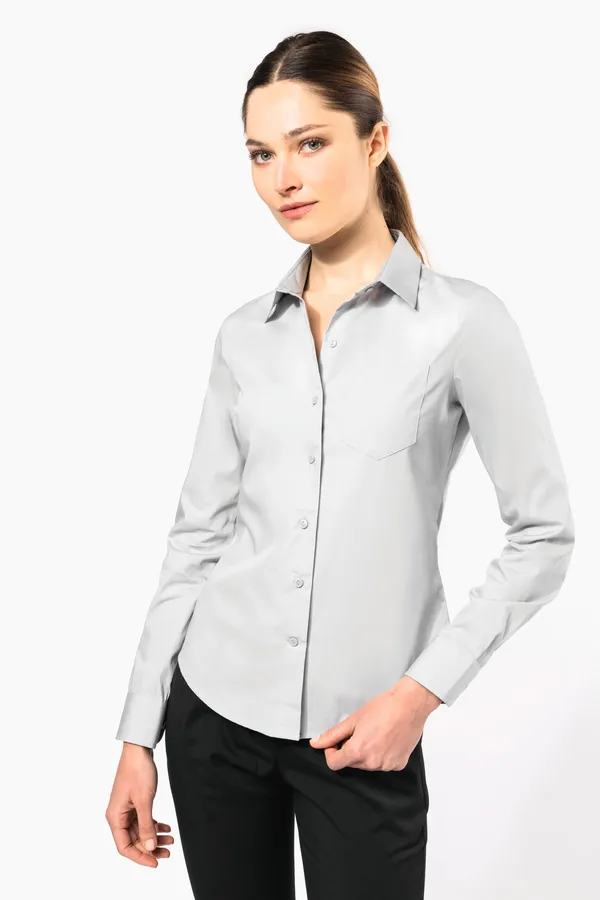 Damen Popelinebluse Langarm
