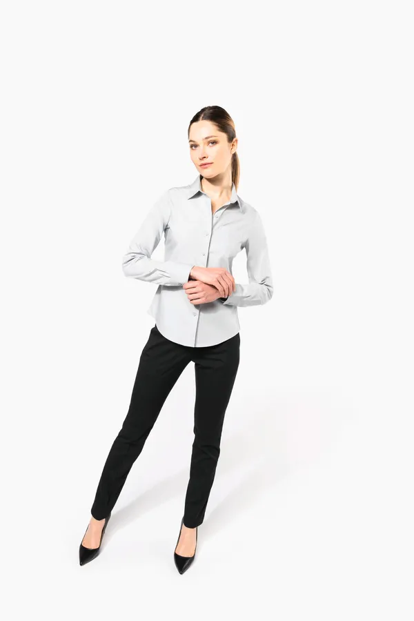 Damen Popelinebluse Langarm