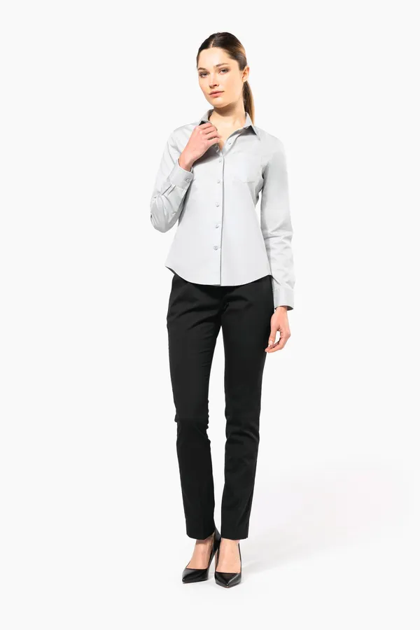 Damen Popelinebluse Langarm