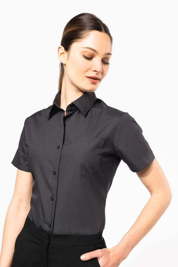 Damen Popelinebluse Kurzarm