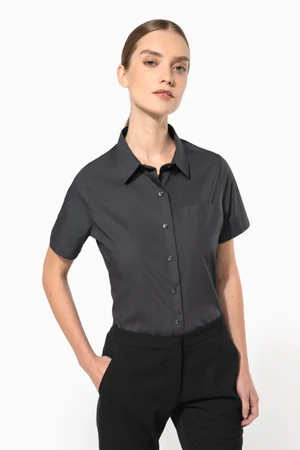 Damen Popelinebluse Kurzarm