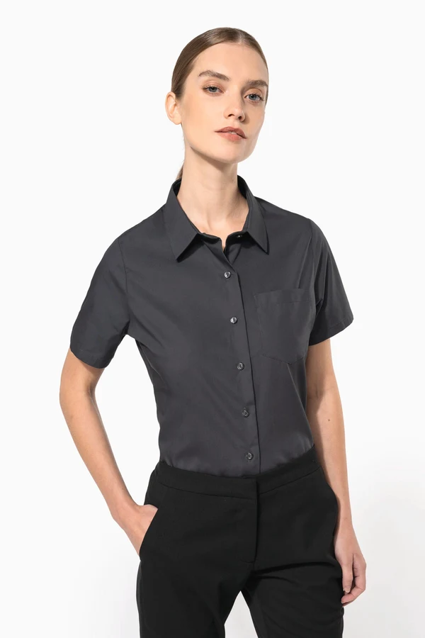 Damen Popelinebluse Kurzarm
