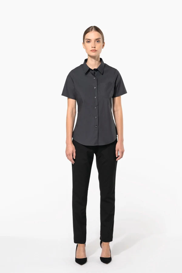 Damen Popelinebluse Kurzarm