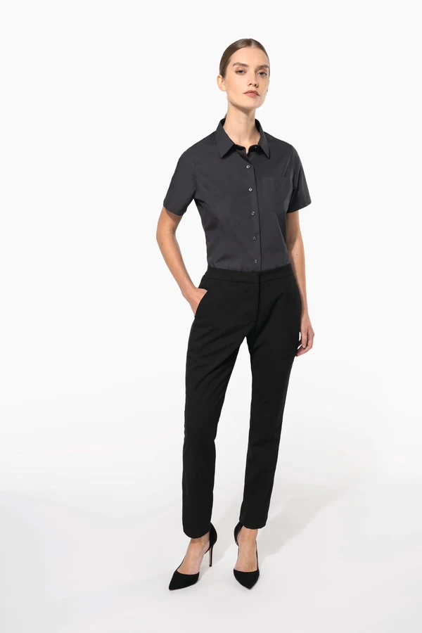 Damen Popelinebluse Kurzarm