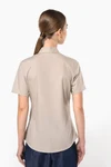 Popeline-Kurzarmhemd Baumwollpolyester pflegeleicht für Damen