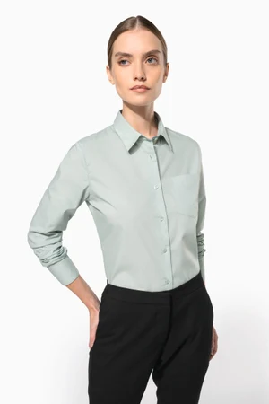 Popeline-Hemd Baumwollpolyester pflegeleicht für Damen