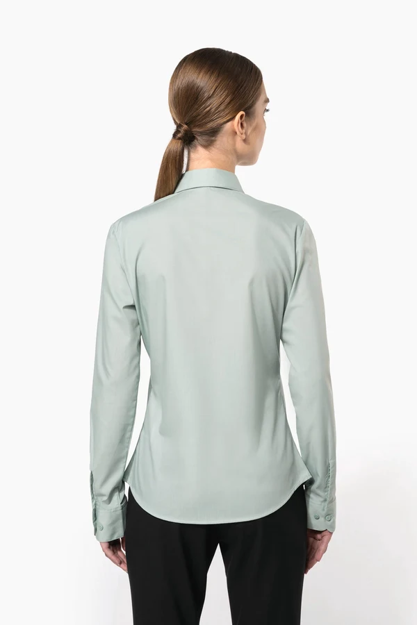 Popeline-Hemd Baumwollpolyester pflegeleicht für Damen