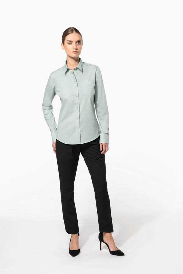 Popeline-Hemd Baumwollpolyester pflegeleicht für Damen