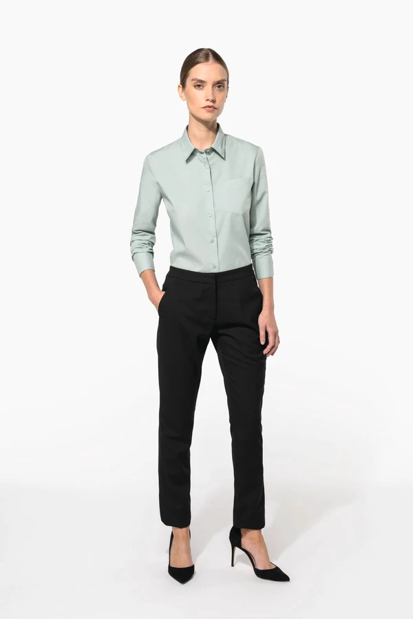 Popeline-Hemd Baumwollpolyester pflegeleicht für Damen