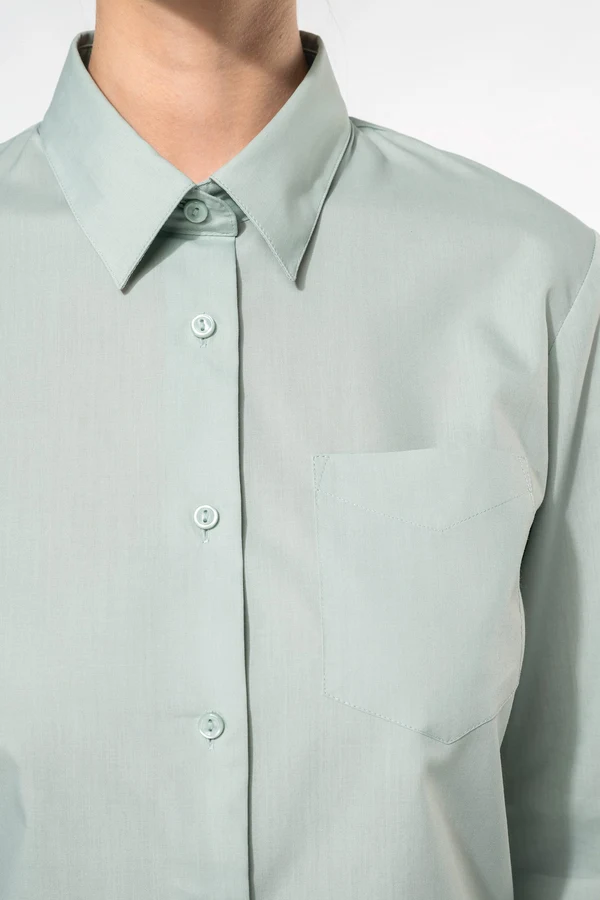Popeline-Hemd Baumwollpolyester pflegeleicht für Damen