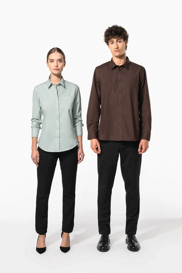 Popeline-Hemd Baumwollpolyester pflegeleicht für Damen