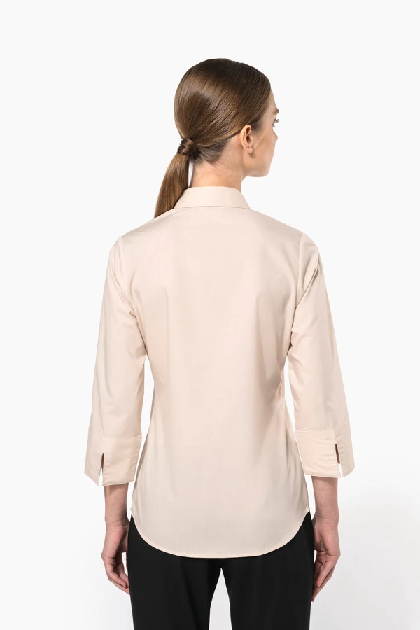 Popeline Hemd Baumwollpolyester 3/4-Ärmel pflegeleicht für Damen