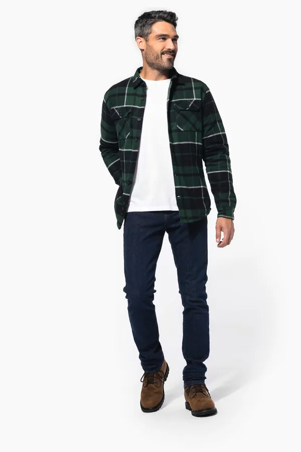 Karo-Hemdjacke mit Sherpa-Futter