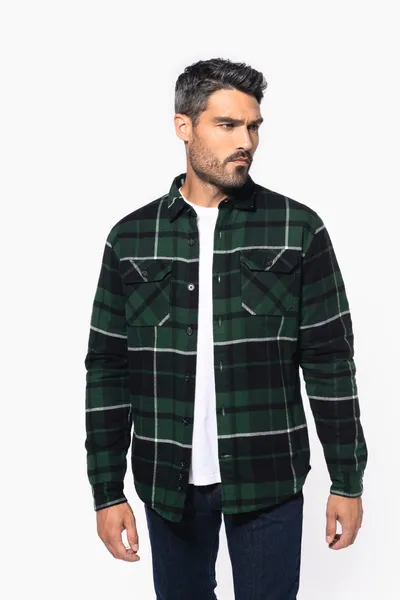 Karo-Hemdjacke mit Sherpa-Futter