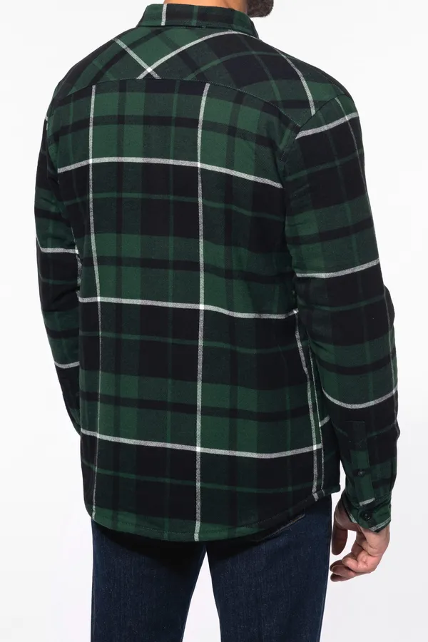 Karo-Hemdjacke mit Sherpa-Futter
