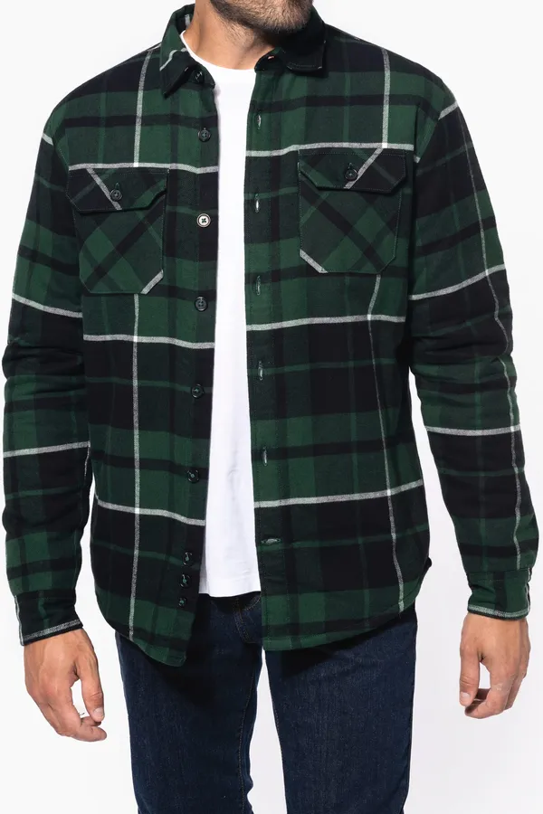 Karo-Hemdjacke mit Sherpa-Futter