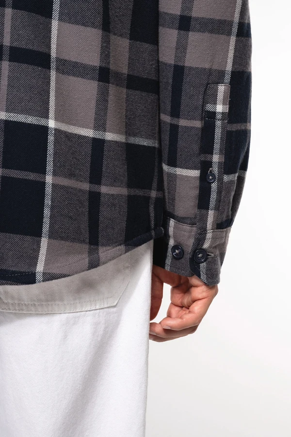 Karo-Hemdjacke mit Sherpa-Futter