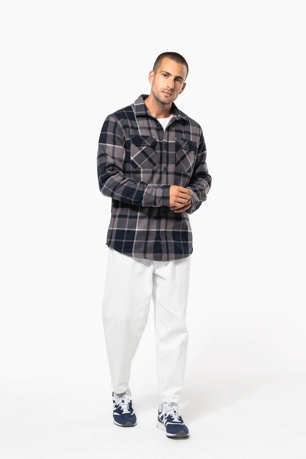 Karo-Hemdjacke mit Sherpa-Futter