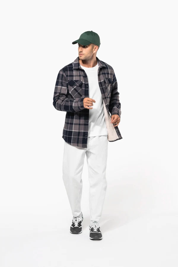 Karo-Hemdjacke mit Sherpa-Futter