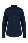 Leinen Bluse langarm Navy